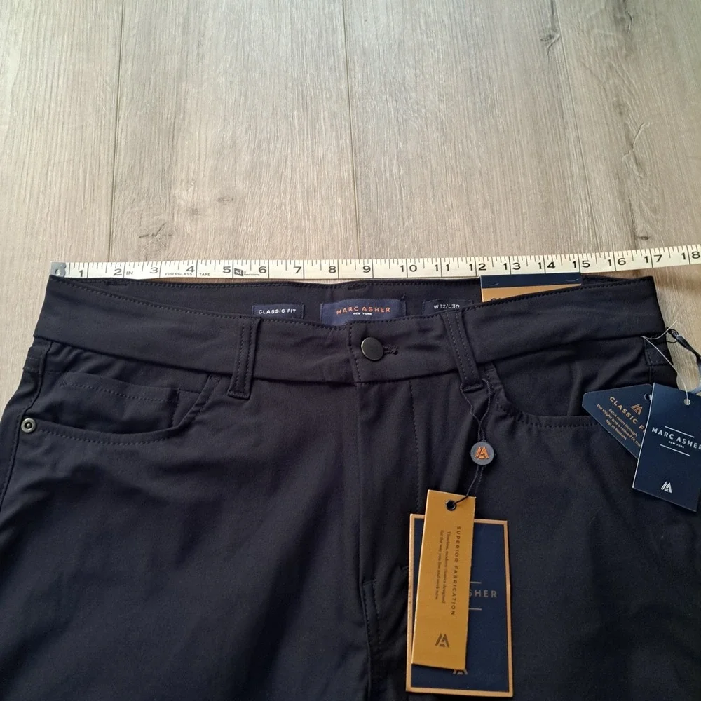 NWT Marc Asher Mens  32x30 (Fits 34x28) Navy Blue Jeans Classic Fit Casual Pants